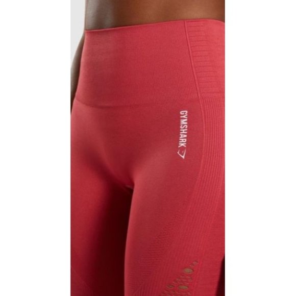 GymShark Women's Red Nylon Elastane Seamless Leggings Size M 1126 - Picture 12 of 14